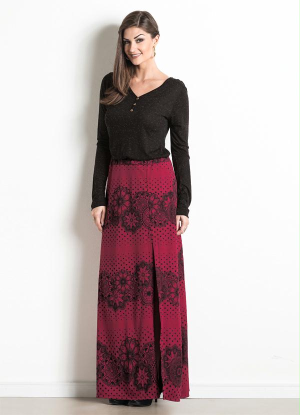 Outlet - Saia Longa Mandala com Fenda na Lateral 3