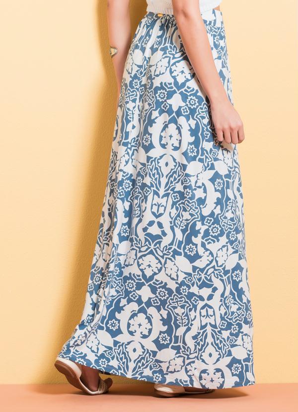 Quintess - Saia Longa Quintess Estampada com Fenda 3