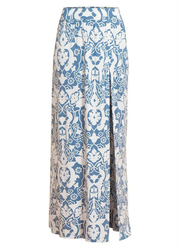 Quintess - Saia Longa Quintess Estampada com Fenda 9