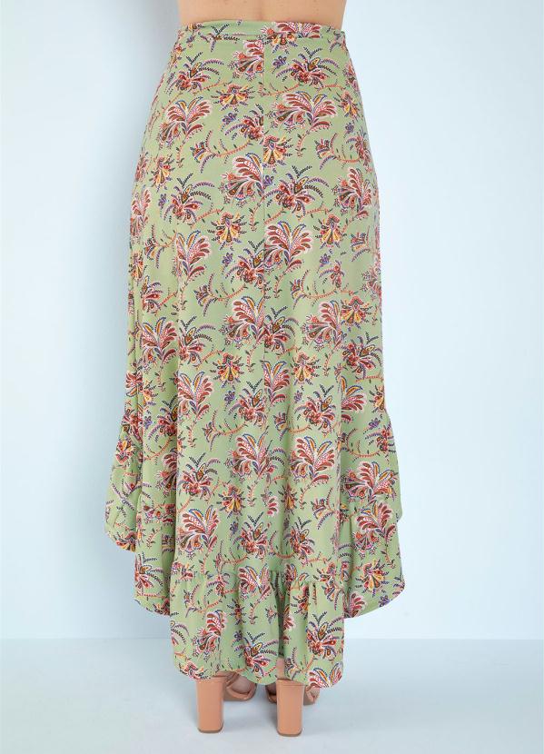 Queima Estoque - Saia Mullet Paisley Verde Moda Evangélica 2