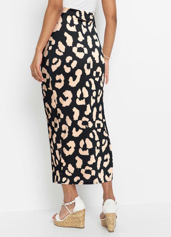 bonprix - Saia Onça Bege e Preto 2