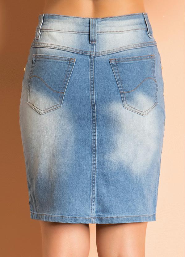 Outlet - Saia com Botões Frontais Jeans Claro 7