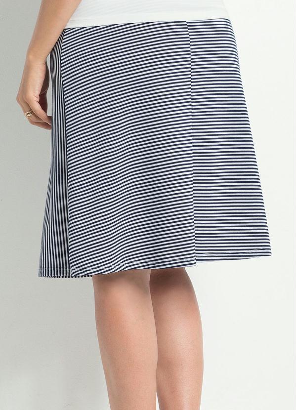 Rosalie - Saia com Recortes Listrada Moda Evangélica 2