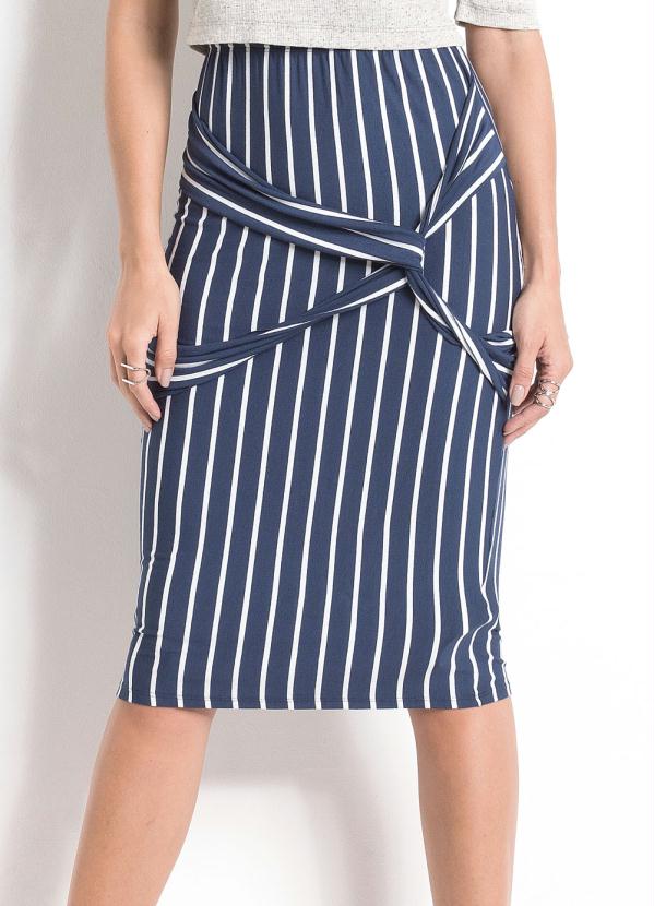 Quintess - Saia Listrada Quintess com Tiras Transpassadas 6