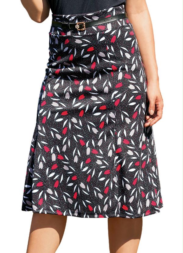 Outlet - Saia Midi Estampada Moda Evangélica