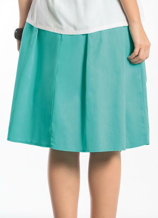 Quintess - Saia Midi Evasê Turquesa 2