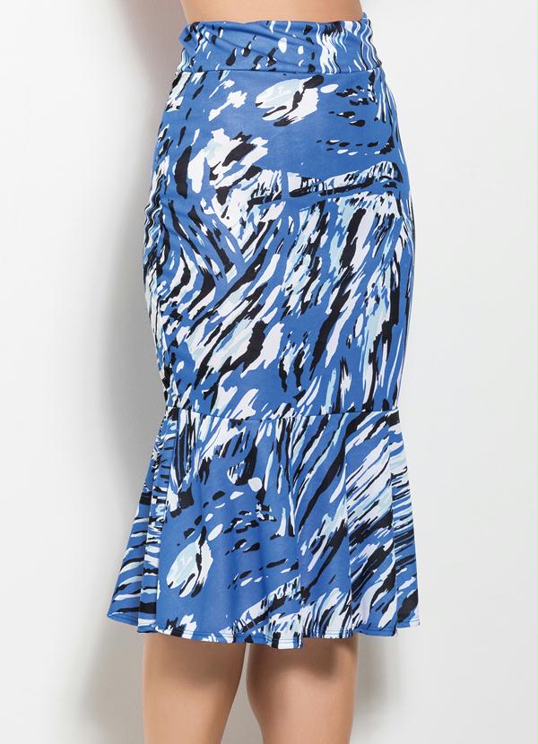 Outlet - Saia Sino Midi com Cintura Alta Estampada 5