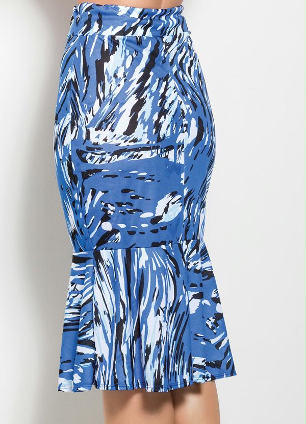 Outlet - Saia Sino Midi com Cintura Alta Estampada 6
