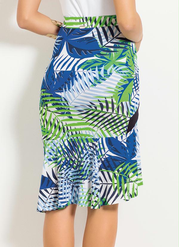Quintess - Saia Sino Quintess Mullet Estampa Folhagens 2