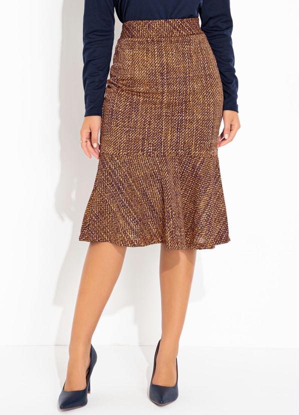 Rosalie - Saia Abstrata Laranja com Cós 3