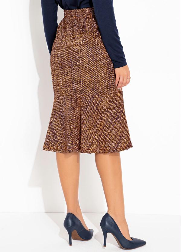 Rosalie - Saia Abstrata Laranja com Cós 4