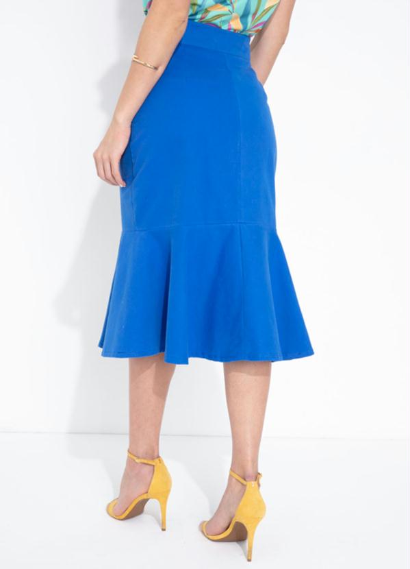 Outlet - Saia Azul em Sarja com Botões Funcionais 2