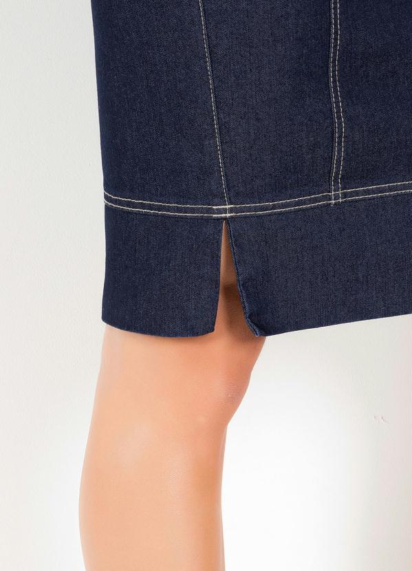 Rosalie - Saia Azul Escuro com Botões Frontais 3