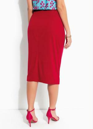 Moda Pop - Saia Bordô com Fenda Ajustável - MODA POP