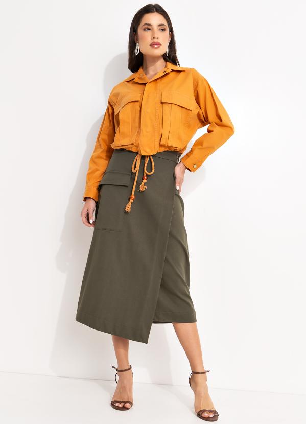 Mob - Saia Cargo Malha Transpassado Verde 3