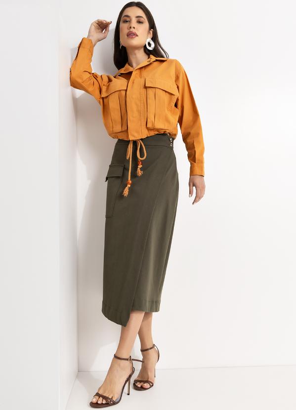 Mob - Saia Cargo Malha Transpassado Verde 6