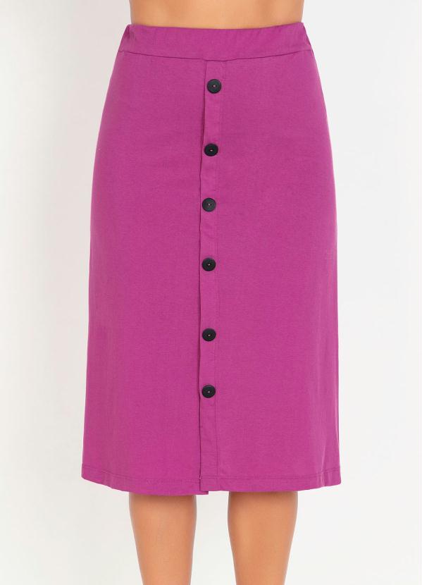 Rosalie - Saia com Botões Fúcsia 6