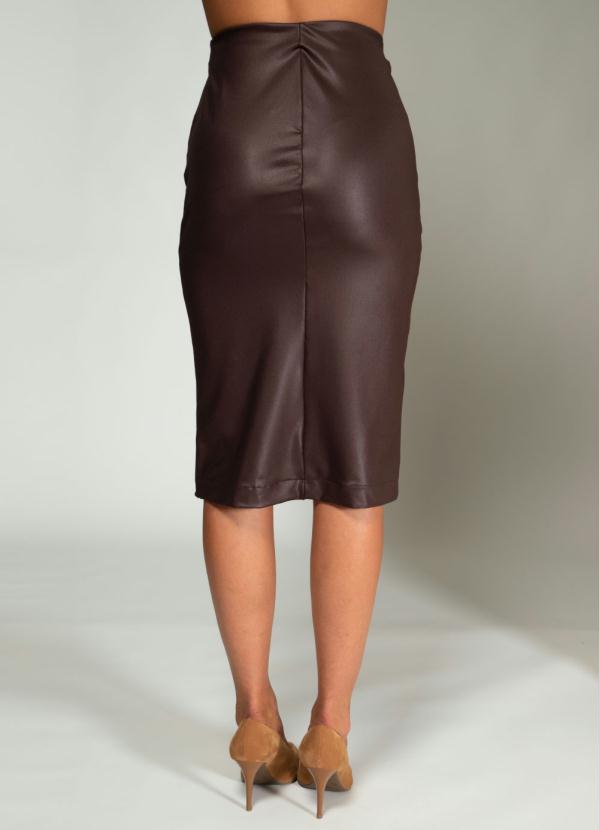 Quintess - Saia com Fenda Marrom 4