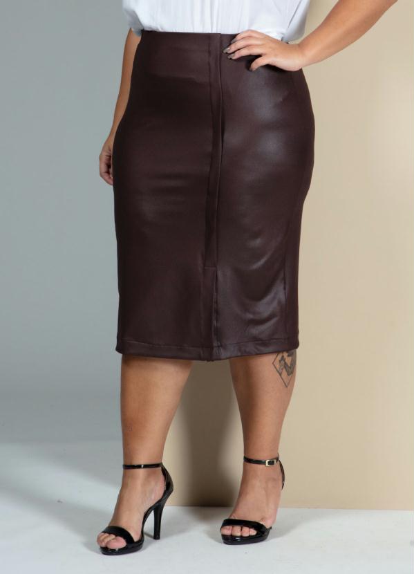 Quintess - Saia com Fenda Marrom 7