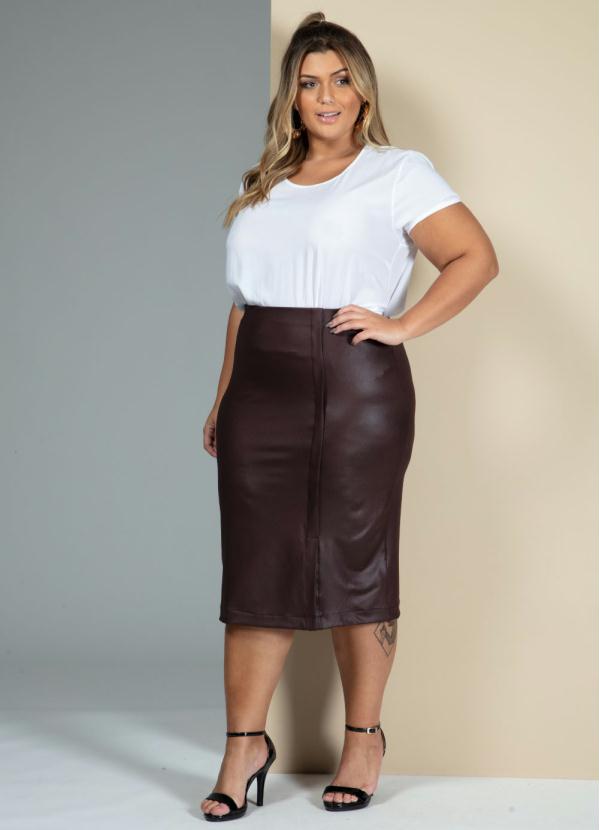 Quintess - Saia com Fenda Marrom 9