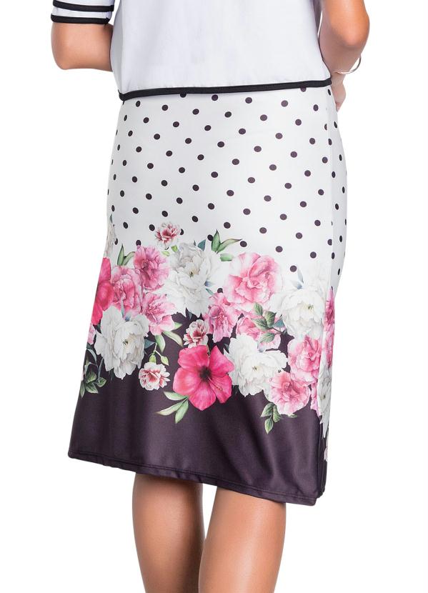 Outlet - Saia Evasê Com Estampa Barrada Moda Evangélica 2