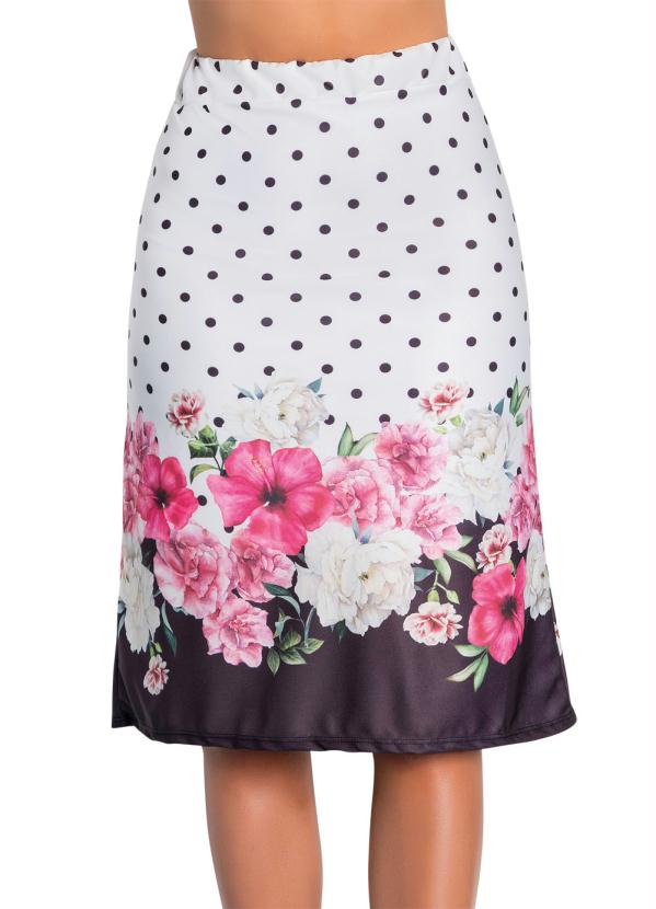 Outlet - Saia Evasê Com Estampa Barrada Moda Evangélica 5