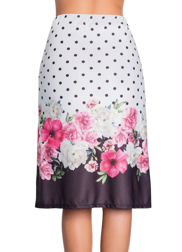 Outlet - Saia Evasê Com Estampa Barrada Moda Evangélica 6