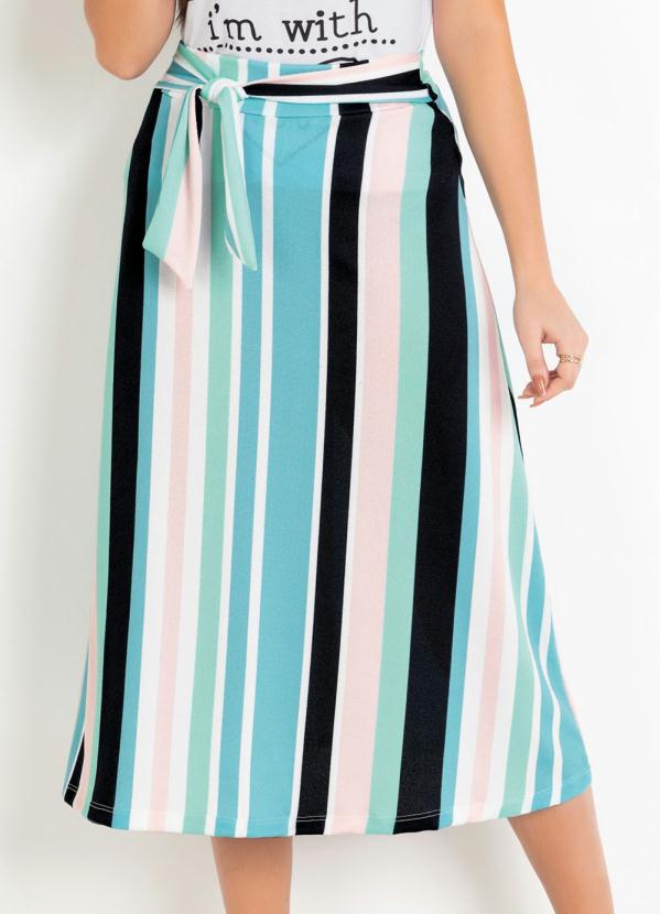 Rosalie - Saia Evasê Listrada Moda Evangélica 1