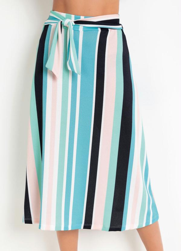 Rosalie - Saia Evasê Listrada Moda Evangélica 5