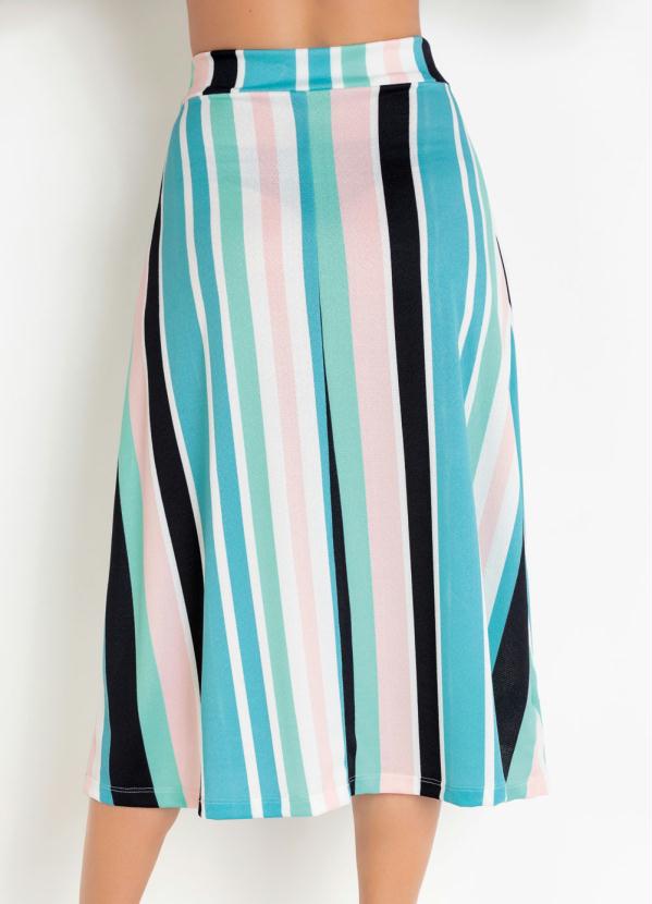 Rosalie - Saia Evasê Listrada Moda Evangélica 6