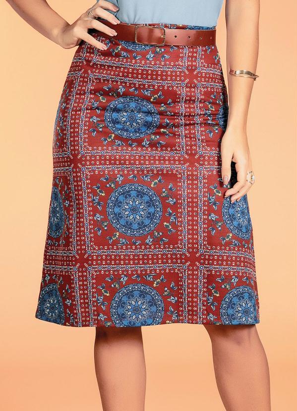 Outlet - Saia Evasê Mandala Moda Evangélica