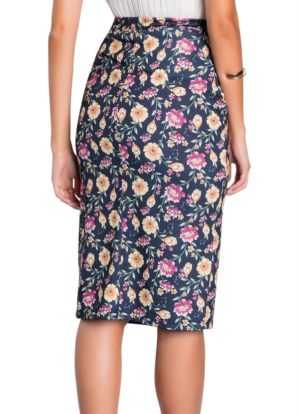 Outlet - Saia Floral Moda Evangélica Modelo Lápis 2