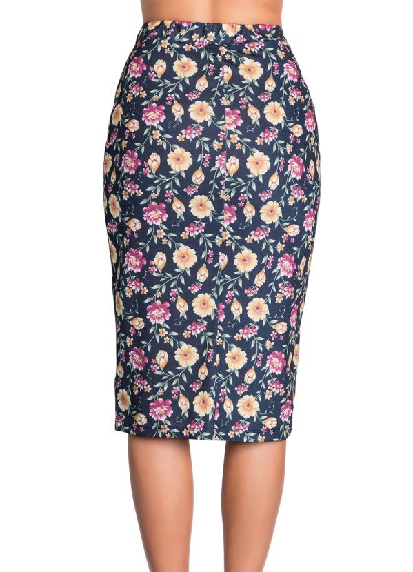 Outlet - Saia Floral Moda Evangélica Modelo Lápis 6