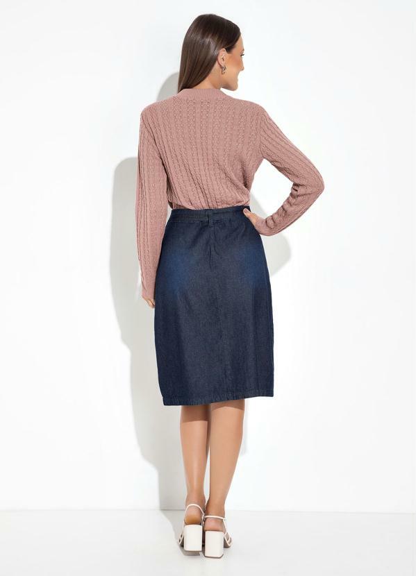 Rosalie - Saia Jeans Azul com Faixa 4