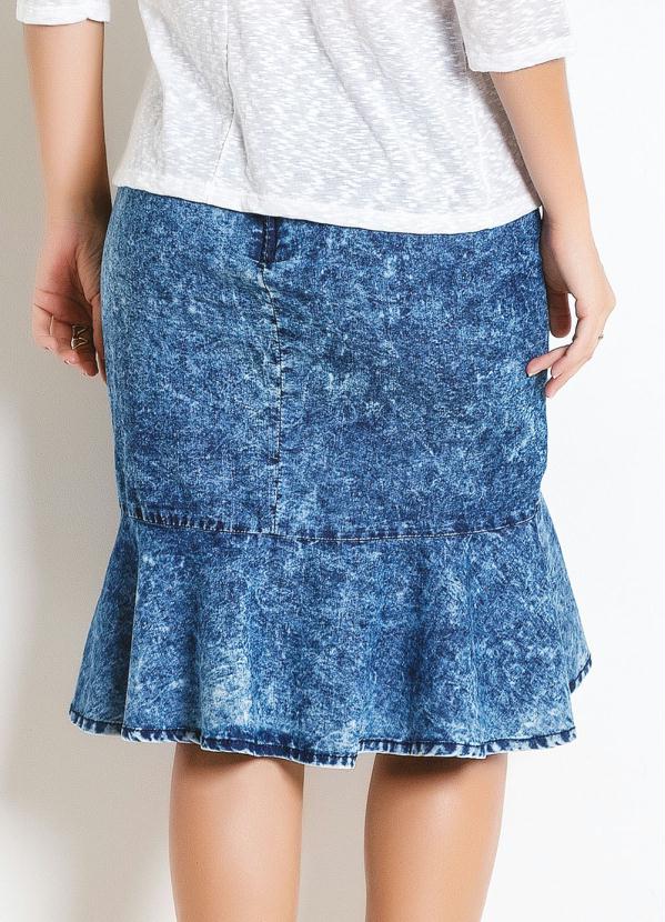 Outlet - Saia Jeans com Babados Moda Evangélica 2