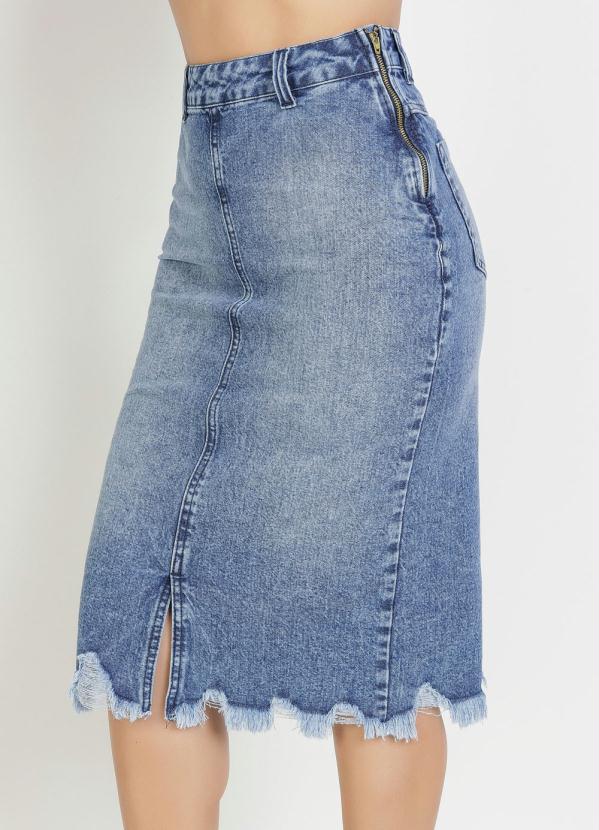 Rosalie - Saia Jeans com Barra Desfiada 5