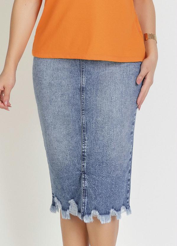 Rosalie - Saia Jeans com Barra Desfiada 6