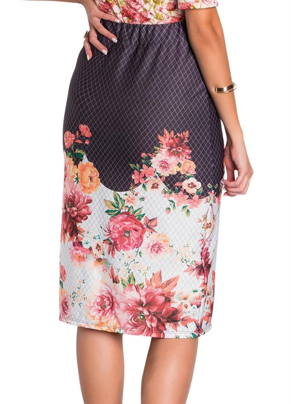 Outlet - Saia Lápis Estampa Barrada Moda Evangélica 2