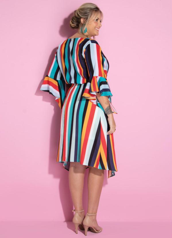 Quintess - Saia Listrada com Barra Assimétrica e Fenda 8