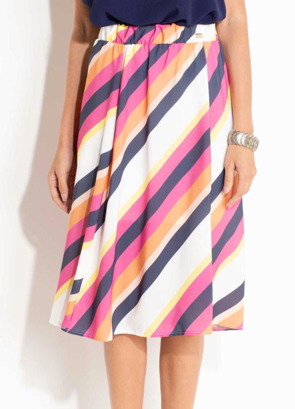 Quintess - Saia Listrada Evasê Quintess