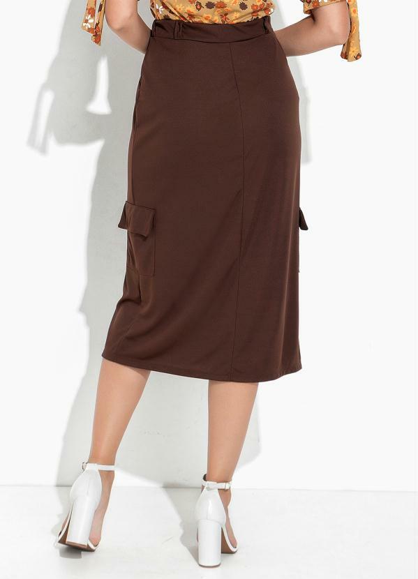 Rosalie - Saia Marrom com Bolsos 2
