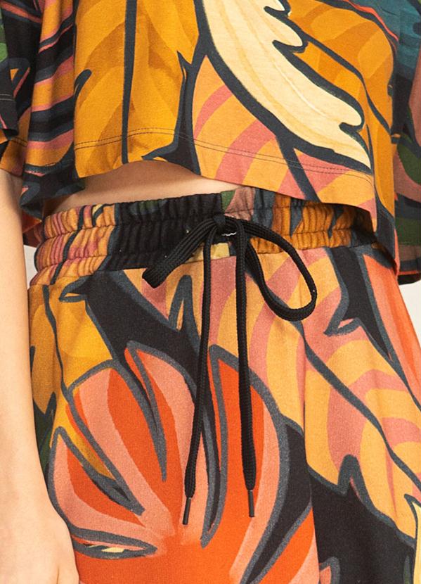 Farm - Saia Midi Godê Floresta Bold Preto 6