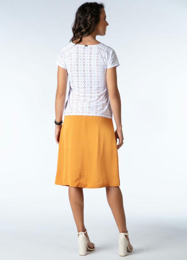 Quintess - Saia Midi Mostarda com Fenda 6