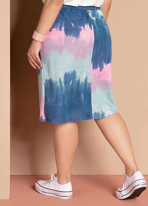 Quintess - Saia Midi Tie Dye Azul com Bolsos 10