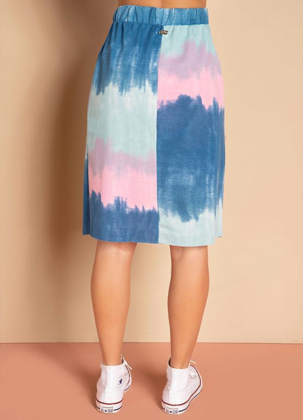 Quintess - Saia Midi Tie Dye Azul com Bolsos 4