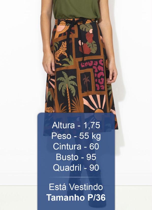 Farm - Saia Moletom Colagem Tropical Marrom 5