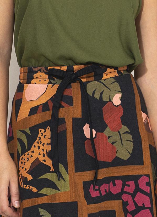 Farm - Saia Moletom Colagem Tropical Marrom 6