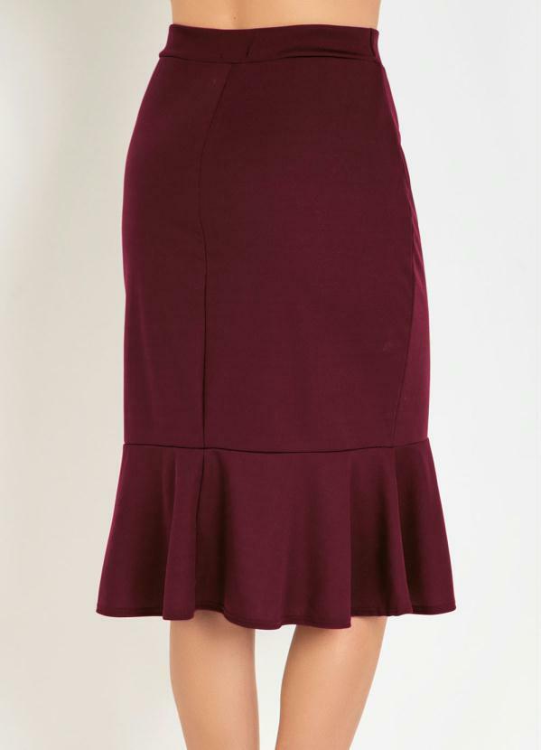 Outlet - Saia Peplum com Botões Bordô Moda Evangélica 7
