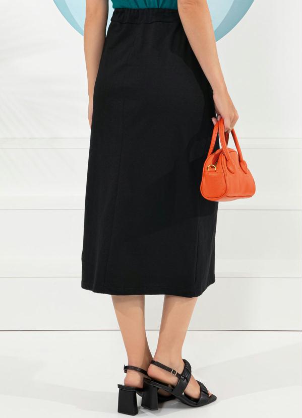 Rosalie - Saia Preta com Bolsos Moda Evangélica 2