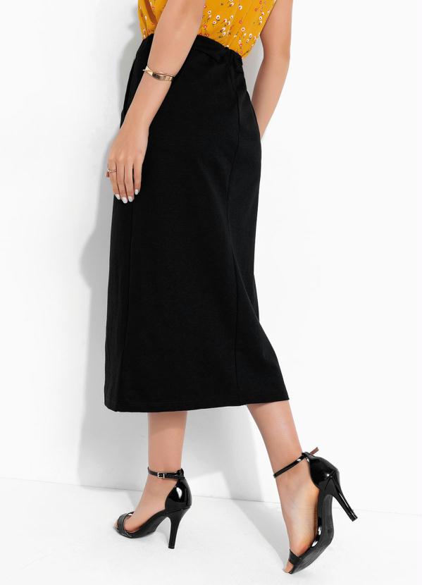 Rosalie - Saia Preta com Bolsos Moda Evangélica 4